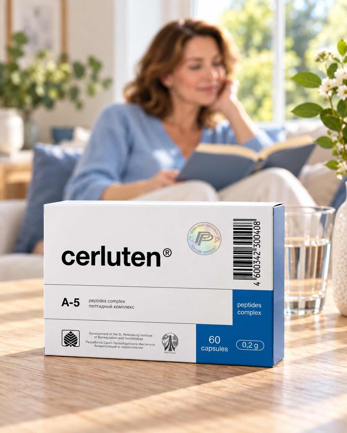 Cerluten A-5 peptide complex box, 60 capsules